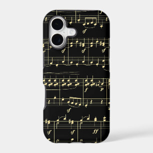 Golden Music on Black  iPhone 17 Case