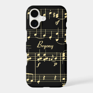 Golden Music on Black  iPhone 17 Case