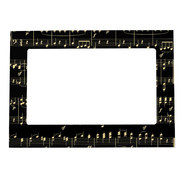 Golden Music on Black  Magnetic Frame (Front)