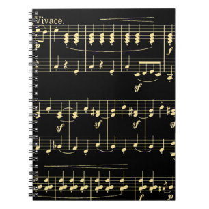 Golden Music on Black Notebook