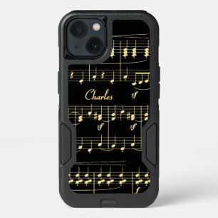 Golden Music on Black  iPhone 13 Case