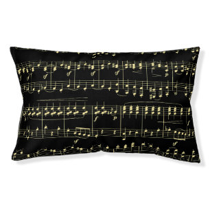 Golden Music on Black Pet Bed