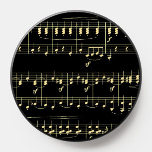 Golden Music on Black PopSocket
