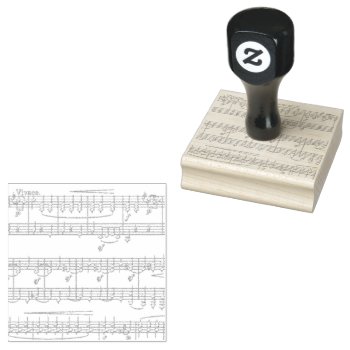 Golden Music On Black  Rubber Stamp by LwoodMusic at Zazzle