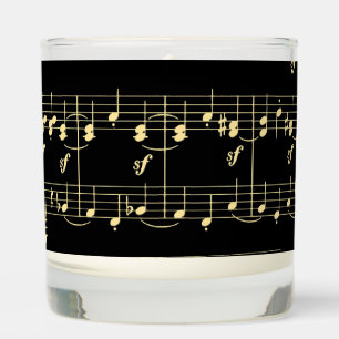 Golden Music on Black  Scented Candle