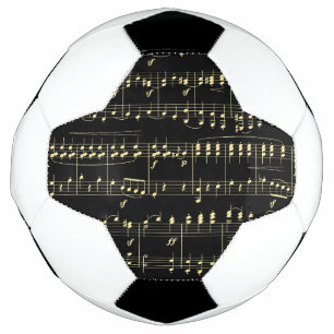 Golden Music on Black Soccer Ball