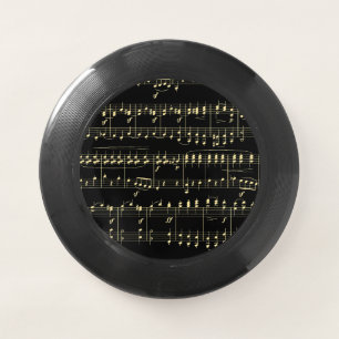 Golden Music on Black Wham-O Frisbee