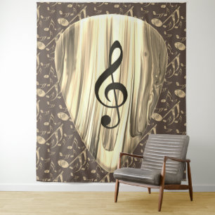 Golden Music Pick – Music Wall Art Tapestry