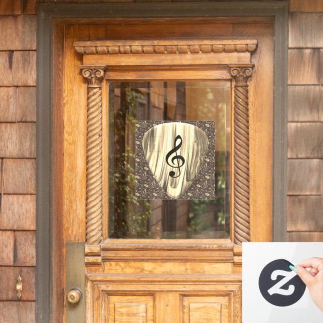 Golden Music Pick – Music Wall Art Window Cling (Home Door)