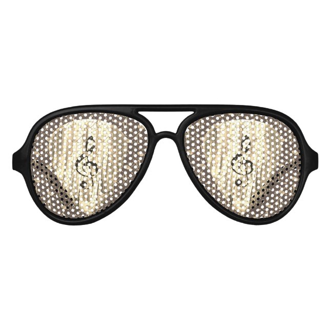 Golden Music Pick – Treble Clef Art Aviator Sunglasses