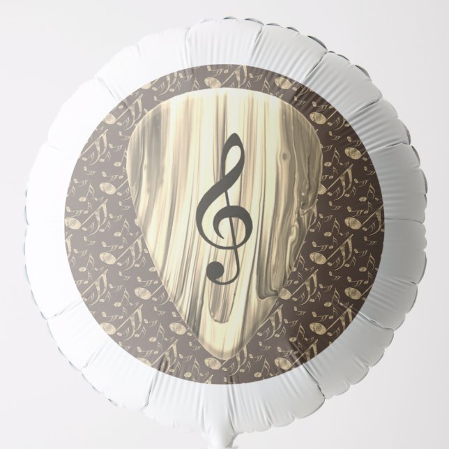 Golden Music Pick – Treble Clef Art Balloon (Front)