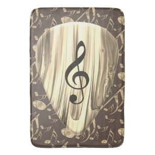 Golden Music Pick – Treble Clef Art Bath Mat