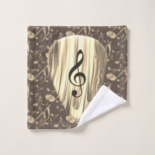 Golden Music Pick – Treble Clef Art Bath Towel Set