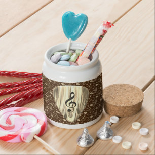 Golden Music Pick – Treble Clef Art Candy Jar