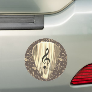 Golden Music Pick – Treble Clef Art Car Magnet