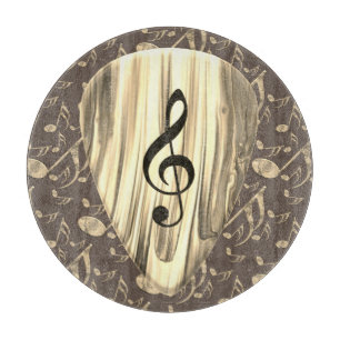 Golden Music Pick – Treble Clef Art Cutting Board