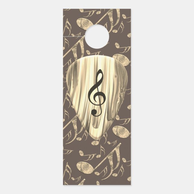Golden Music Pick – Treble Clef Art Door Hanger (Front)