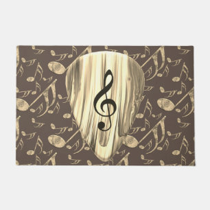 Golden Music Pick – Treble Clef Art Doormat
