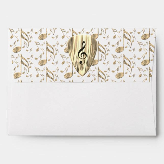 Golden Music Pick – Treble Clef Art Envelope (Back (Top Flap))