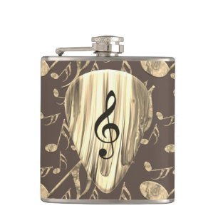 Golden Music Pick – Treble Clef Art Flask