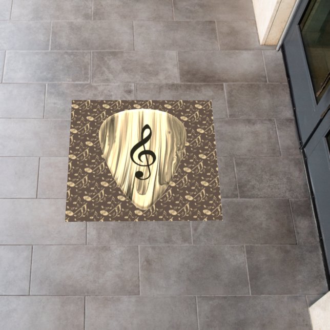 Golden Music Pick – Treble Clef Art Floor Decals (Restaurant)