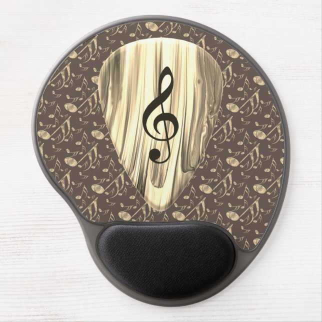 Golden Music Pick – Treble Clef Art Gel Mouse Pad (Front)