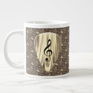 Golden Music Pick – Treble Clef Art Giant Coffee Mug