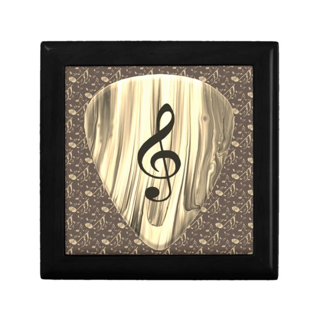 Golden Music Pick – Treble Clef Art Gift Box (Front)