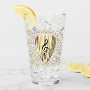 Golden Music Pick – Treble Clef Art Glass