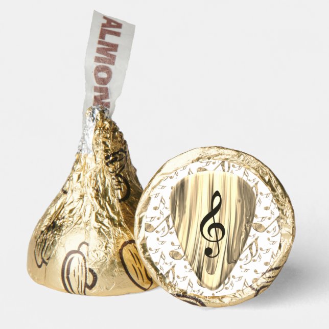 Golden Music Pick – Treble Clef Art Hershey®'s Kisses® (Front)