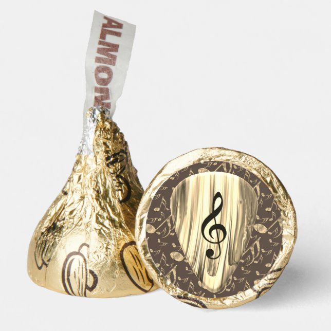 Golden Music Pick – Treble Clef Art Hershey®'s Kisses® (Front)