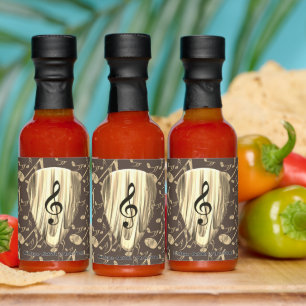 Golden Music Pick – Treble Clef Art Hot Sauces