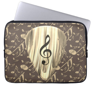 Golden Music Pick – Treble Clef Art Laptop Sleeve