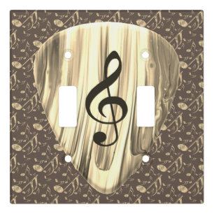 Golden Music Pick – Treble Clef Art Light Switch Cover
