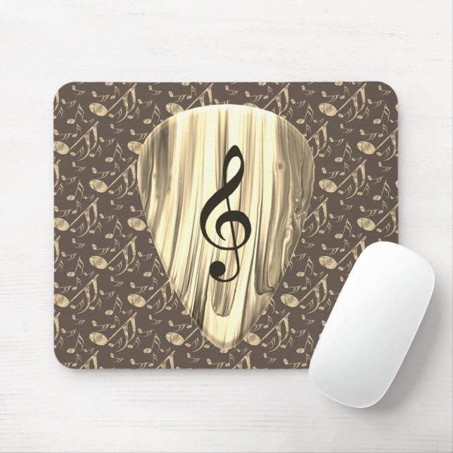 Golden Music Pick – Treble Clef Art Mouse Pad (With Mouse)