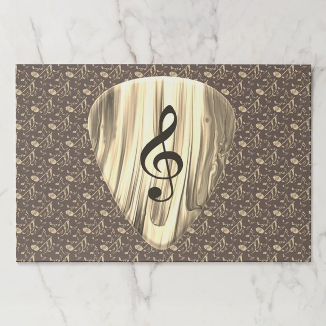Golden Music Pick – Treble Clef Art Paper Pad (Front)
