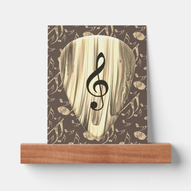 Golden Music Pick – Treble Clef Art Picture Ledge (Front)