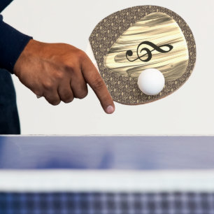 Golden Music Pick – Treble Clef Art Ping Pong Paddle