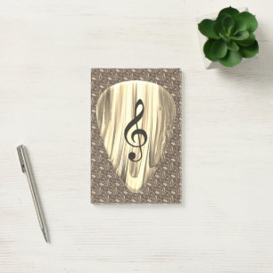 Golden Music Pick – Treble Clef Art Post-it Notes