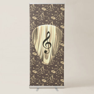 Golden Music Pick – Treble Clef Art Retractable Banner