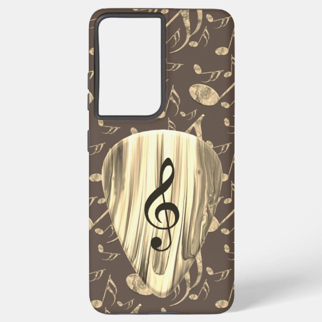 Golden Music Pick – Treble Clef Art Samsung Galaxy Case (Back)