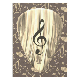 Golden Music Pick – Treble Clef Art Tablecloth