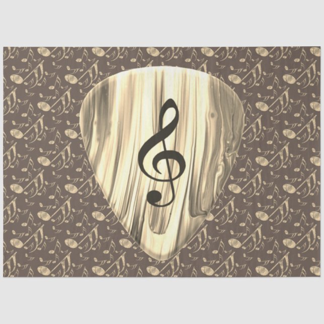 Golden Music Pick – Treble Clef Art Tissue Paper (Front)