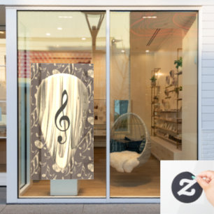 Golden Music Pick – Treble Clef Art Window Cling