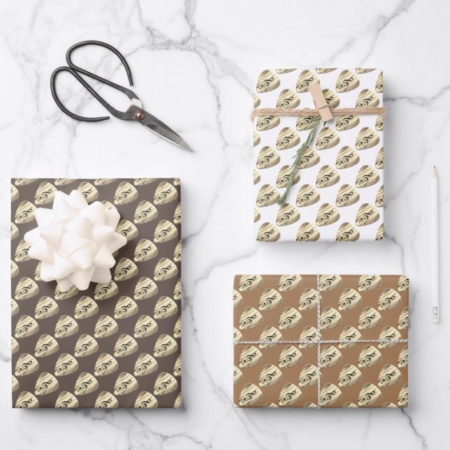 Golden Music Pick – Treble Clef Art Wrapping Paper Sheets (Front)
