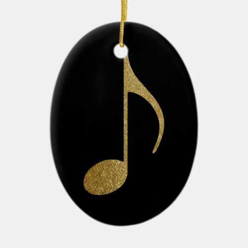 Golden Musical Note Ceramic Ornament