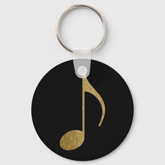 golden musical note keychain (Front)