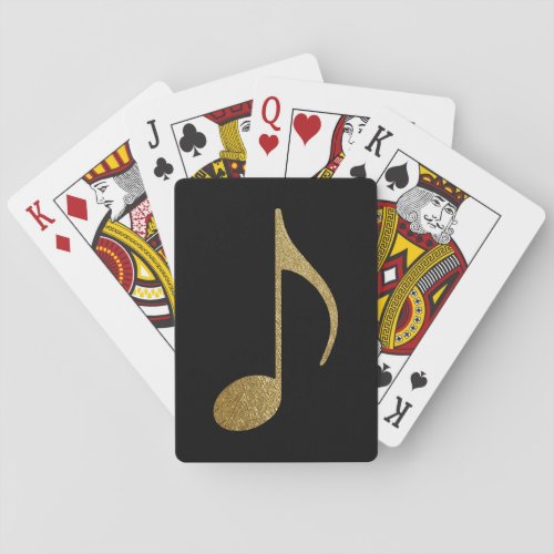 golden musical note playing cards