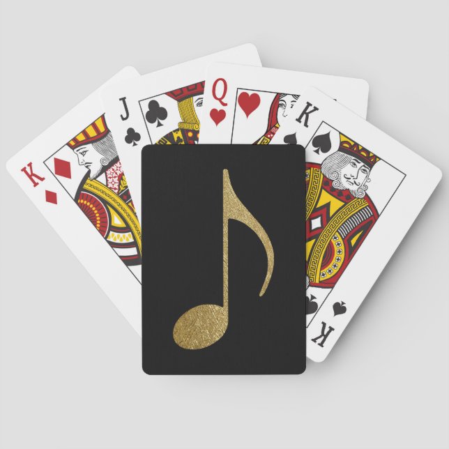 Golden Musical Note Poker Cards (Back)
