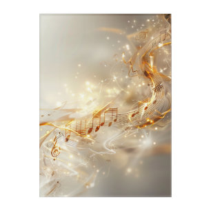 Golden Musical Notes Digital Art